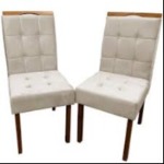 cadeira estofada branca.limpezaemdobro