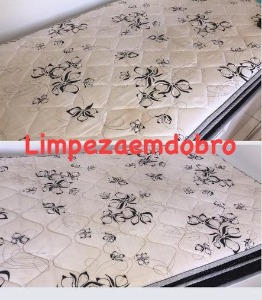 lavagem de colchão antes e depois. Limpeza em Dobro